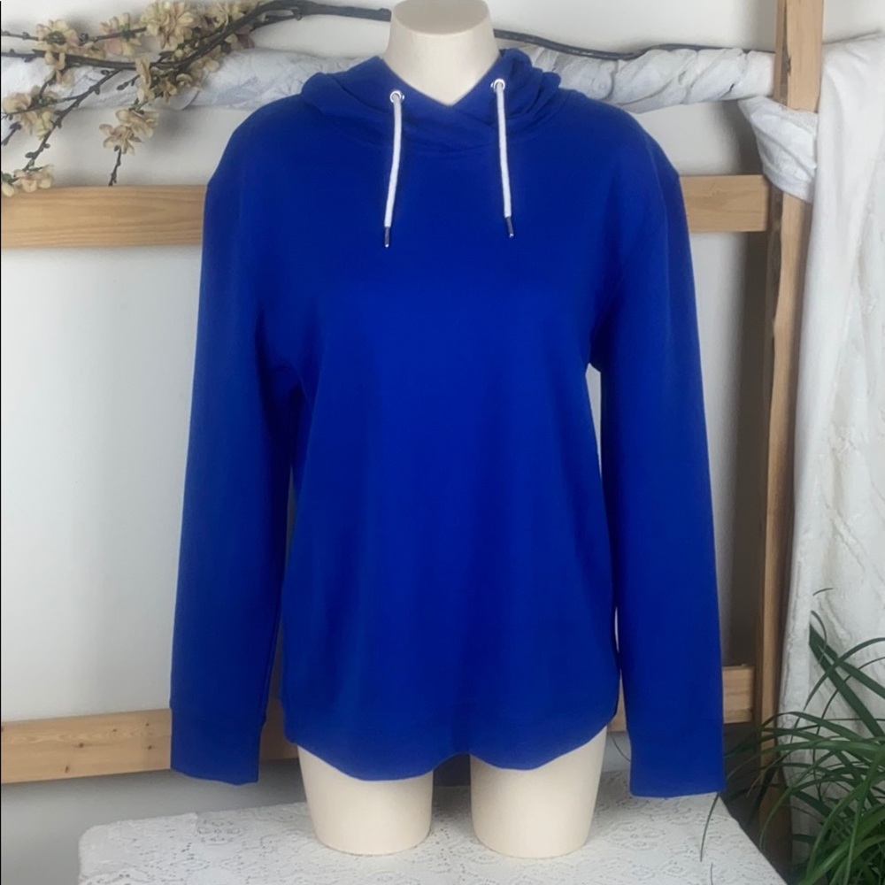 Sam Edelman Blue Cross Back Hoodie Sweater